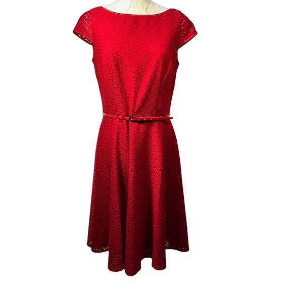 Black Label by Evan Picone Short Knee Length Lace Dress 8 Tradwife Twee Feminine - Picture 1 of 16